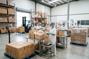 Packing organic coconut sugar for export